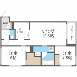 エフュート北１９条の物件間取画像